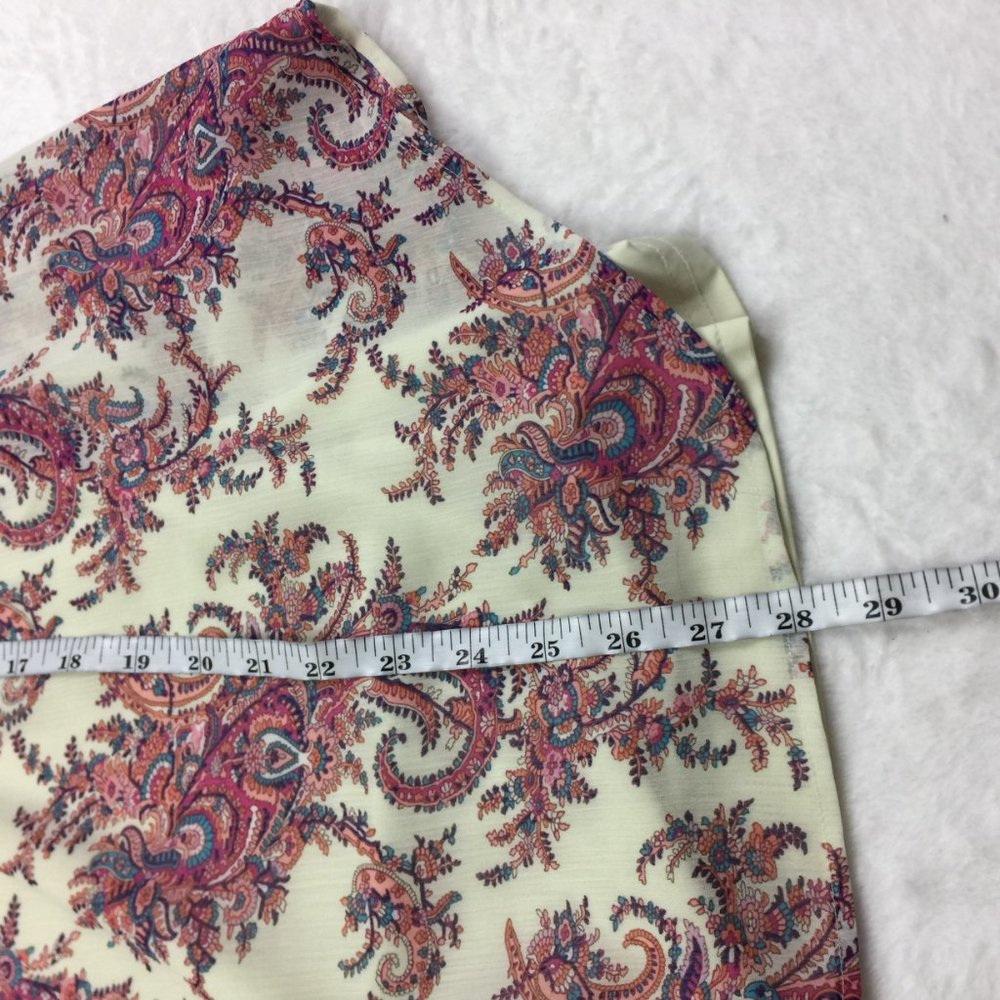Women's Ivory Paisley Tie-Neck Blouse - Picture 13 of 14